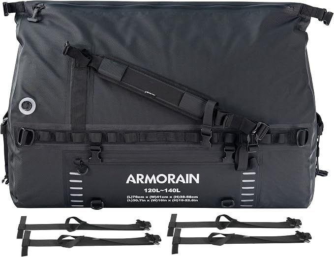 120-140L large Capacity Airtight Waterproof Travel Dry Bag,Equipped with Durable Inflatable Shoulder Straps and Handles 