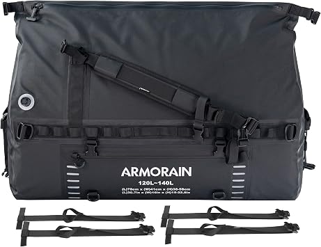 120-140L large Capacity Airtight Waterproof Travel Dry Bag,Equipped with Durable Inflatable Shoulder Straps and Handles 
