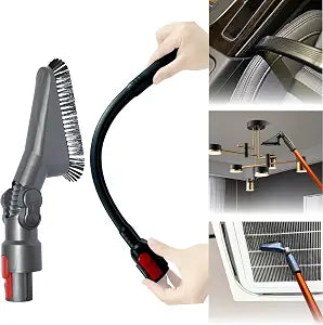 for Dyson Vacuum Cleaning Tools for Hard to Reach Places: Flexible Crevice Tool and Soft Dust Brush with Adjustable Angl