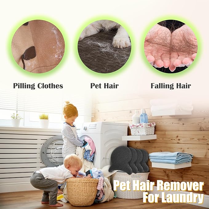 Pet Hair Remover for Laundry, Reusable Dog & Cat Hair Remover Tool, Effectively Removes Pet Hair, Lint and Dander from Bedding and Clothing, Suitable for Washing Machines, Dryers 8PCS