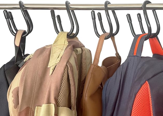 YYST 4 Pack Handbag Backpack Purse Hanger Hook Over The Closet Rod for Scarves, Men's Ties, Women's Shawls, Belts, Handb
