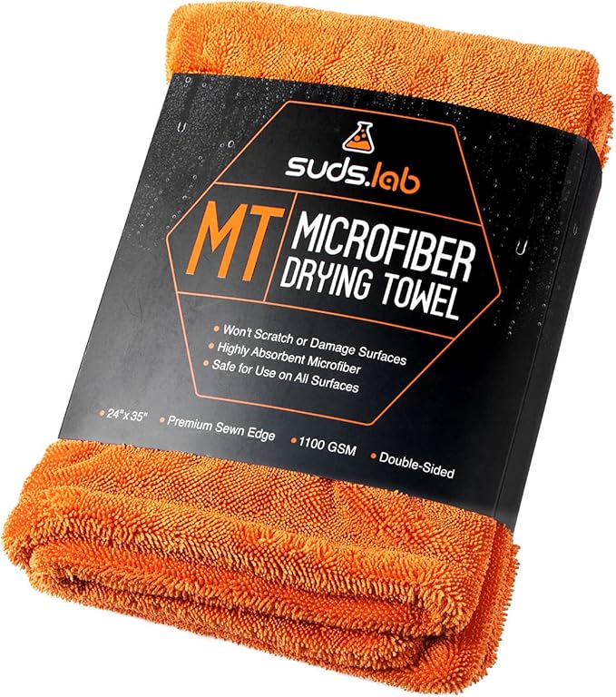 Suds Lab Large Microfiber Drying Towel (24 in. x 35 in.), Car Detailing