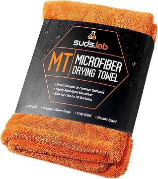 Suds Lab Large Microfiber Drying Towel (24 in. x 35 in.), Car Detailing