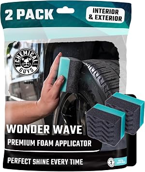 Chemical Guys, Wonder Wave Durafoam Tire Shine Applicator Foam Pads, 2 Pack