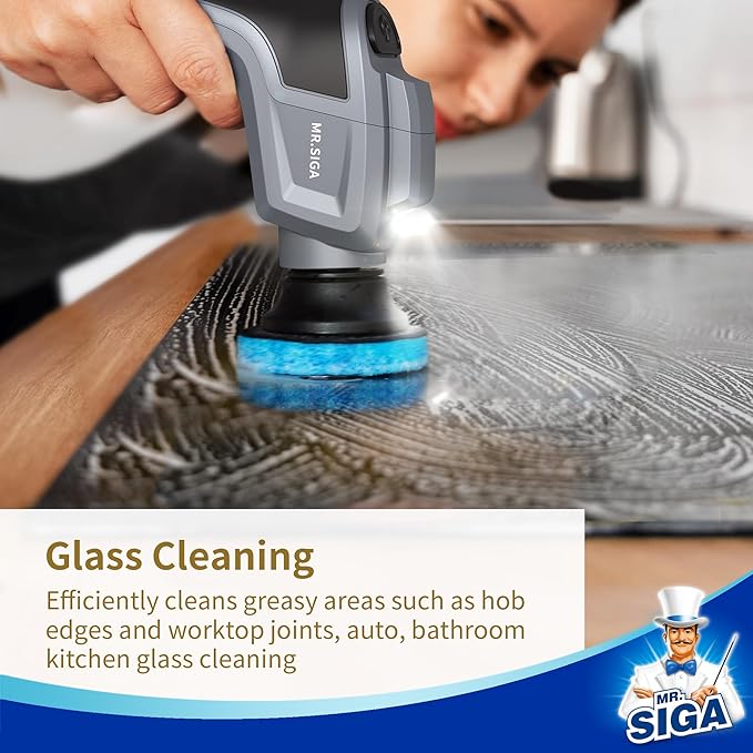 MR.SIGA Non-Scratch Pad Refills for Electric Spin Scrubber, 10 Pack