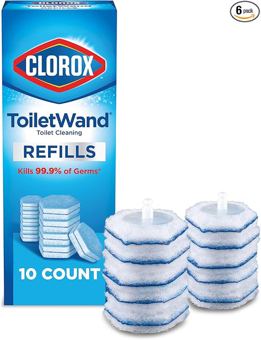 CLOROX ToiletWand Toilet Cleaner Refills,Toilet brush,Original,10 Count (Pack of 6)