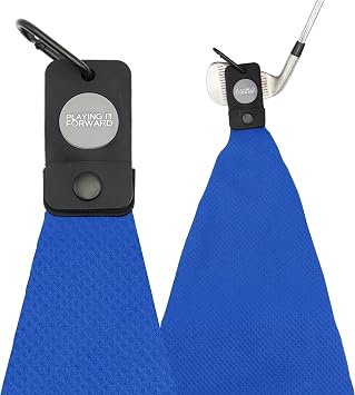 Magnetic Golf Towels for Golf Bags with Clip & Ultra Strong Magnet - Waffle Weave Microfiber Towel for Secure Hold on Ba