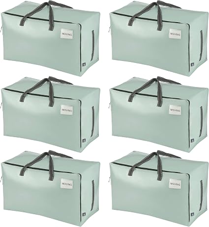 VENO 6 Pack Extra Large Heavy Duty Moving Bags with Wide Opening & Reinforced Handles, Reusable Storage Tote Bags with S