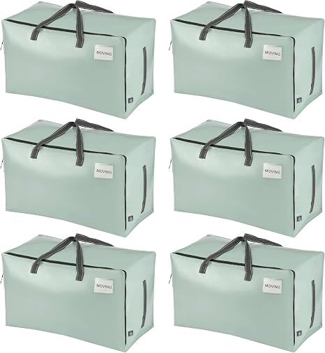 VENO 6 Pack Extra Large Heavy Duty Moving Bags with Wide Opening & Reinforced Handles, Reusable Storage Tote Bags with S
