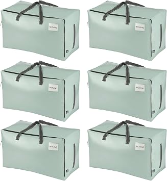 VENO 6 Pack Extra Large Heavy Duty Moving Bags with Wide Opening & Reinforced Handles, Reusable Storage Tote Bags with S