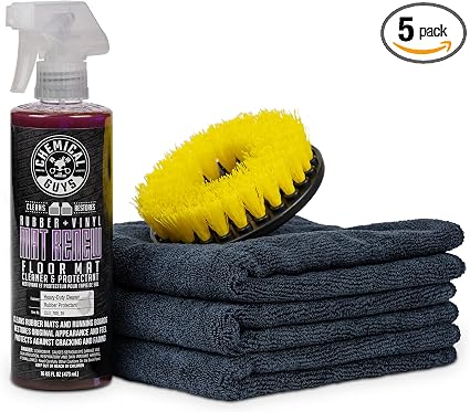 Chemical Guys, Heavy Duty Floor Mat Cleaning Kit, Mat Renew & Brush, 5 Pc
