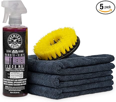 Chemical Guys, Heavy Duty Floor Mat Cleaning Kit, Mat Renew & Brush, 5 Pc