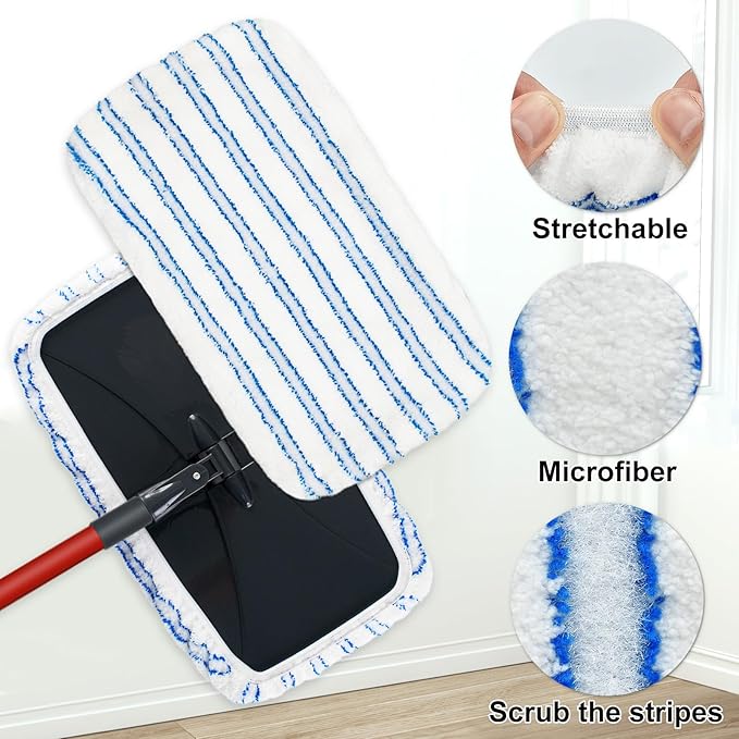 Microfiber Flat Mops for Floor Cleaning Ocedar Hardwood Floor 'N More Mop, Large Surface Dust Flat Mop with 2 Reusable Pads & 1 Extendable Handle, Washable Hardwood Floors Mopping to Dry and Wet Clean