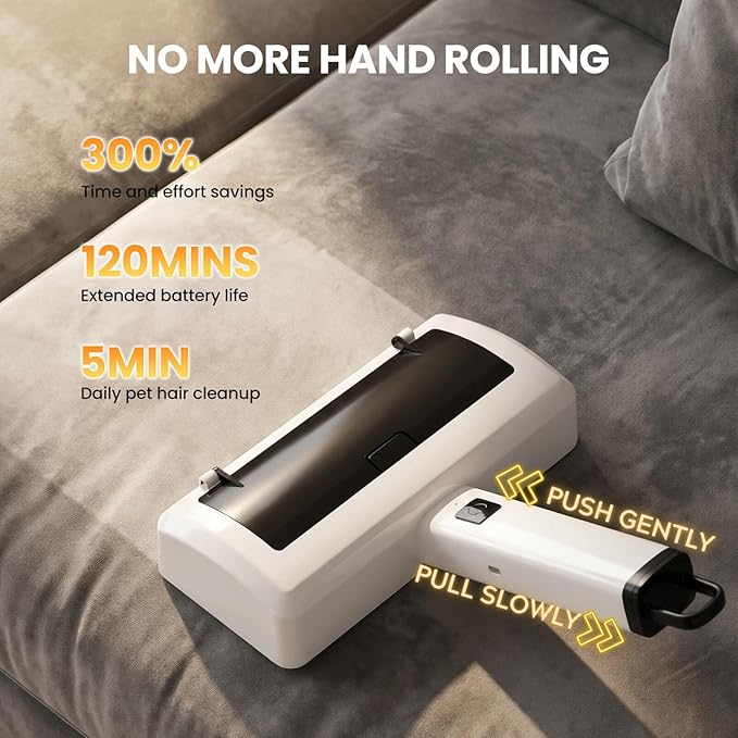Carpet Rake Electric Rechargeable for Pet Hair Removal 5X Efficient and Quiet Cat Dog Hair Remover for Carpet, Rugs, Mats