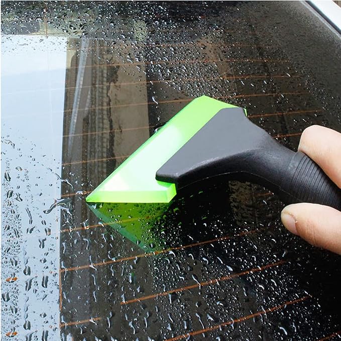 Small Squeegee with 5 Inch Green Rubber Window Tint Squeegee, Mini Wiper Window Tinting Tools with Non-Slip Handle for Car, Glass, Mirror, Shower, Auto,Windows. (Green)