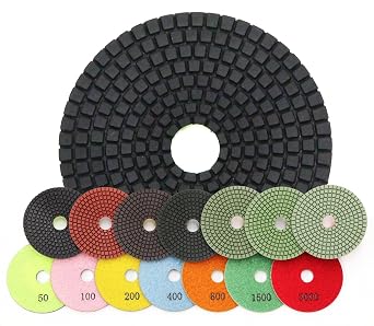 4" Standard Wet Polishing Pads (7 Piece Kit)
