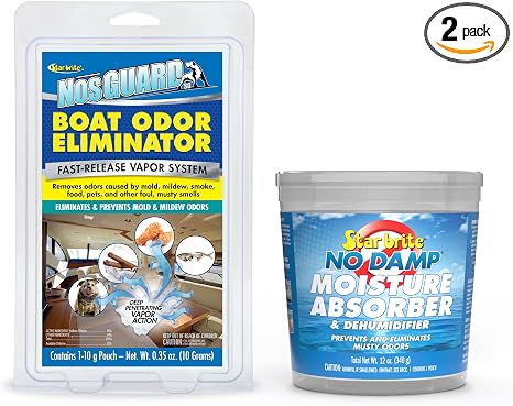 STAR BRITE Odor & Moisture Control Kit: NosGUARD Boat Odor Eliminator + No Damp Moisture Absorber Bucket - Comprehensive