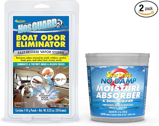 STAR BRITE Odor & Moisture Control Kit: NosGUARD Boat Odor Eliminator + No Damp Moisture Absorber Bucket - Comprehensive
