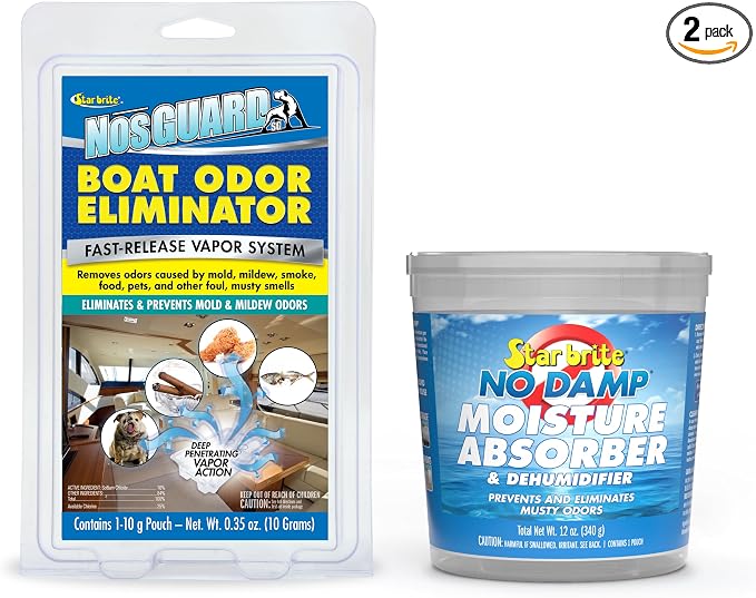 STAR BRITE Odor & Moisture Control Kit: NosGUARD Boat Odor Eliminator + No Damp Moisture Absorber Bucket - Comprehensive