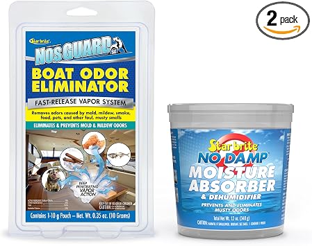 STAR BRITE Odor & Moisture Control Kit: NosGUARD Boat Odor Eliminator + No Damp Moisture Absorber Bucket - Comprehensive
