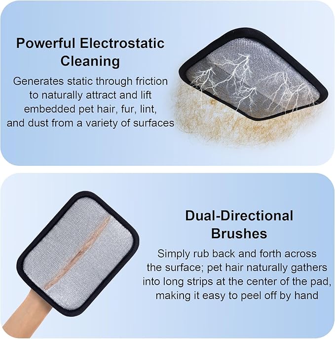 4PCS Electrostatic Pet Hair Removal Gloves Brush, 6.7x5.1 Reusable Static Remover for Cat Dog Hair, Grooming Glove for Couch, Furniture, Carpet, Car Seat, Fast Animal Fur Removal Mitt Tool