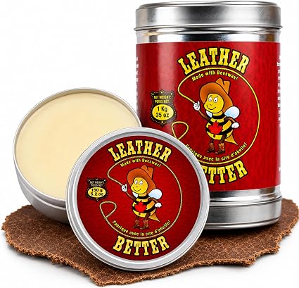 Leather Better All Natural Conditioner for Furniture - Leather Cleaner and Conditioner with Beeswax, Tallow & Jojoba Oil