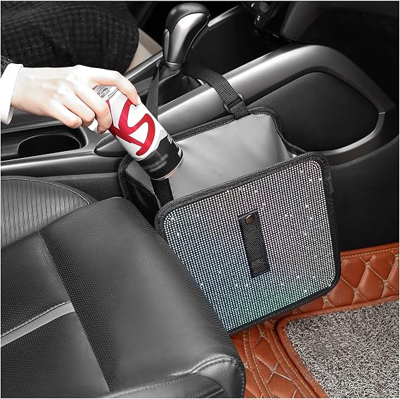 Foldable Trash Can with Rhinestone, Bling Car Bin Organizer & Decoration, Universal Garbage Can for Most Cars, SUVs, Tru