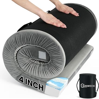 Sinweek Extra Thick 4in Memory Foam Camping Mattress Pad