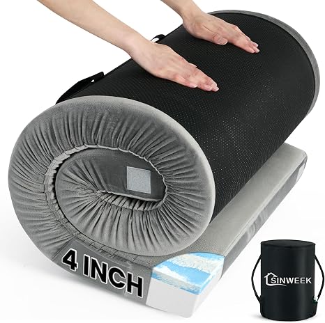 Sinweek Extra Thick 4in Memory Foam Camping Mattress Pad
