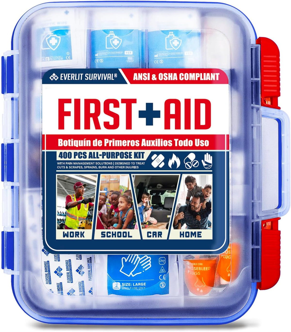 400 Pcs OSHA Compliant First Aid Kit