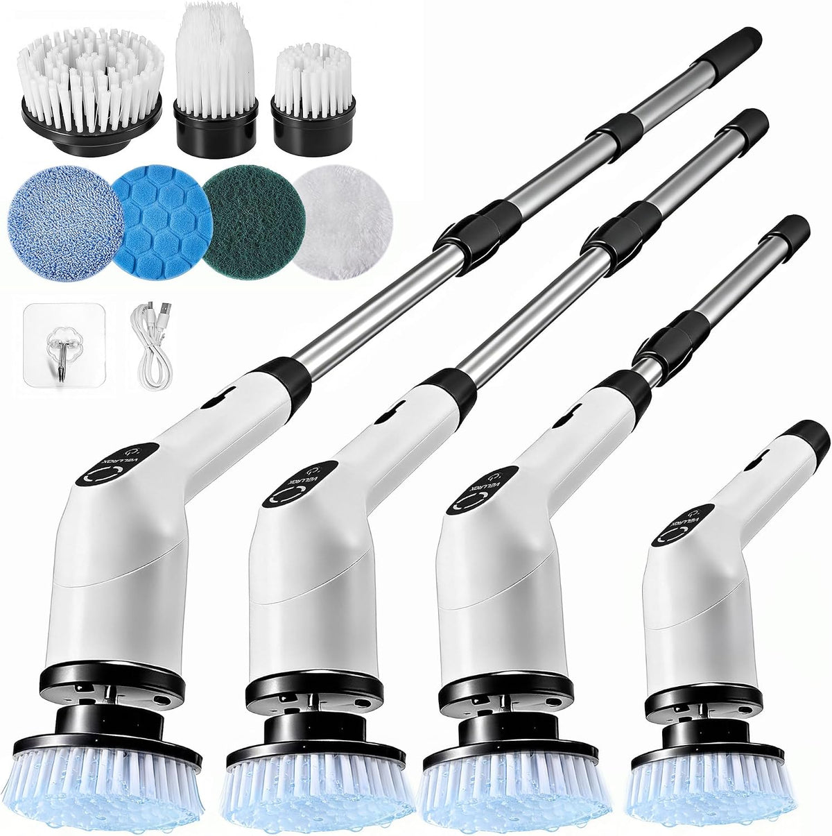 Electric Spin Scrubber, Cordless Cleaning Brush with 7 Brush Heads