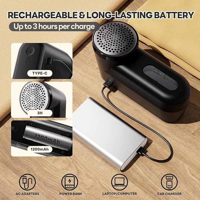 Lint Remover for Clothes Shaver Pill Remover Rechargeable Fabric Shaver 2-Speed with Brush Electric Furinture Shaver for Sweater Lint Ball Remover