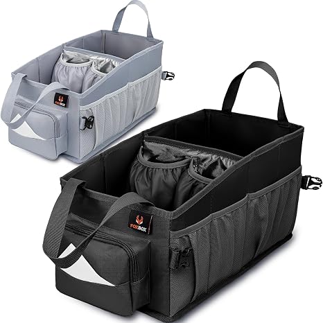 FoxBox Car Seat and Trunk Organizer, SUV Front or Back Seat Storage - Passenger Floor, Under or Between Seats Organizati