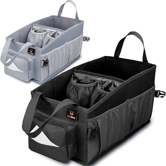 FoxBox Car Seat and Trunk Organizer, SUV Front or Back Seat Storage - Passenger Floor, Under or Between Seats Organizati