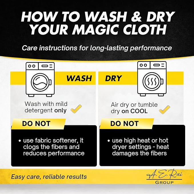 Microfiber Magic Streak Free Cleaning Cloth 6 Pack Clean Any Surface With Just Water Eco Friendly Environmentally Safe Perfect for Window, Mirror, Kitchen, Counters, Appliances, Car, Cycle, TV Screen