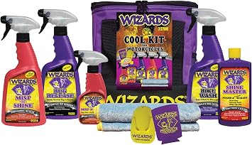 Wizards Motorcycle Cool Kit - Complete Detailing Set with 5 Products - 82oz