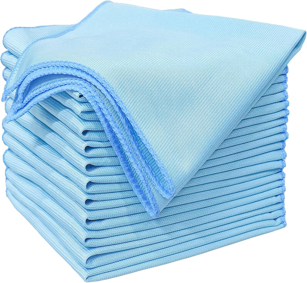 12 Pack Microfiber Glass Cleaning Cloth 16 Inch X 16 Inch Polishing Cloths Glass Cleaning Towel Lint Free Cloth for Cleaning Windows, Glasses, Mirrors, Windshields, Stainless Steel