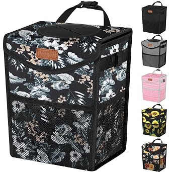 Pritent Car Trash Can with Lid Leakproof Car Garbage Bag Vehicle Trash Bin