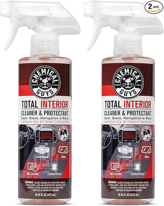 Chemical Guys SPI22516 Total Interior Cleaner & Protectant (Safe on Dash, Leather, Vinyl, Plastics, Trim, Glass, Fabric & More), 16 Fl Oz (Pack of 2) (Black Cherry Scent)