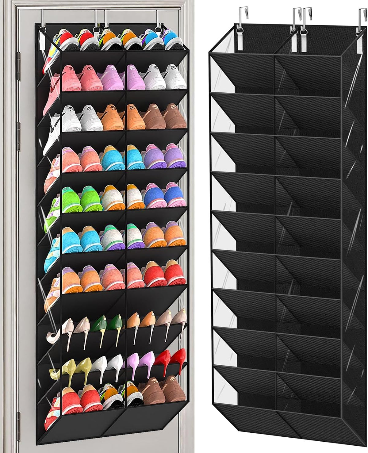 20-30 Pairs Over the Door Shoe Organizer, 10-Tier Door Shoes Rack