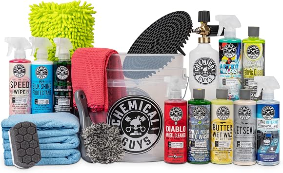 Chemical Guys HOL169MAX 20-Piece Arsenal Builder Wash Kit with TORQ Foam Cannon, Bucket and (10) 16 oz Car Cleaning Prod