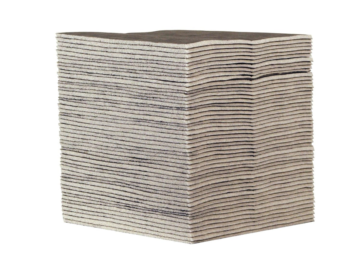 Sellars 22851 EverSoak Recycled Cellulose Fiber Heavy Duty General Purpose Preferred Absorbent Pad, 23.5 Gallon Absorbancy, 19" Length x 15" Width, Gray (Case of 50)