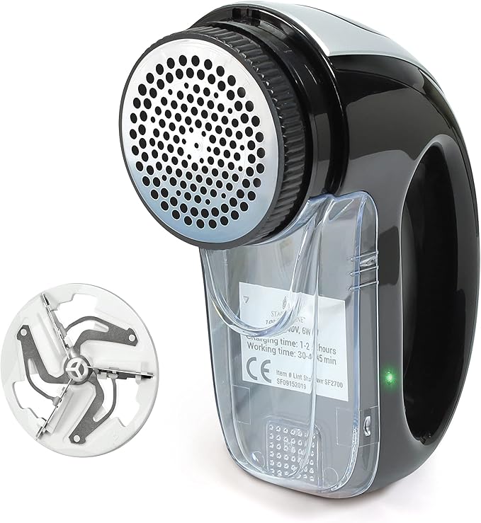 Fabric Shaver with Rechargeable Battery | Bonus Replacement Blade Included | Lint Shaver for All Materials Clothing, Bedding, & Fabric Furniture | Long Battery Life!