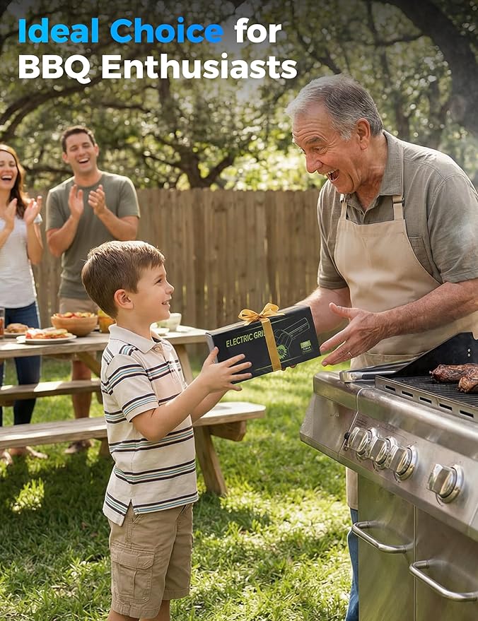 Electric BBQ Grill Brush - Cordless USB Rechargeable Grill Cleaning Brush with High-Speed Motor, Heavy Duty Stainless Steel Bristles (MatteBlack)
