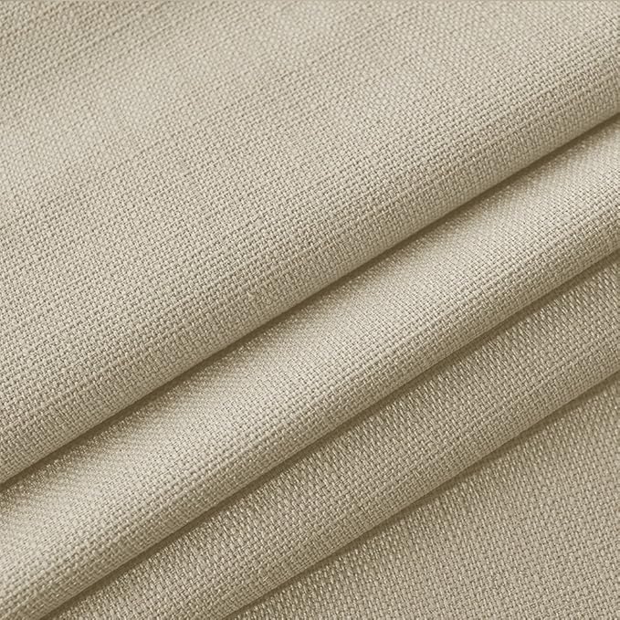 jinchan French Door Curtain Panels - Beige 72 Inch Privacy Light Reducing Textured Door Shade - Casual Weave Rod Pocket - 1 Piece