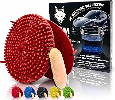 10.4" Car Wash Bucket Insert Fits 3.5-5 Gallon (2-Pack, Red)