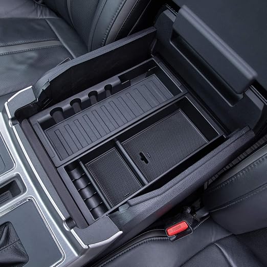 PIMCAR Compatible with Ford 2015-2020 F150, 2017-2022 F250 F350 F450, 2018-2024 Expedition Center Console Organizer Inse