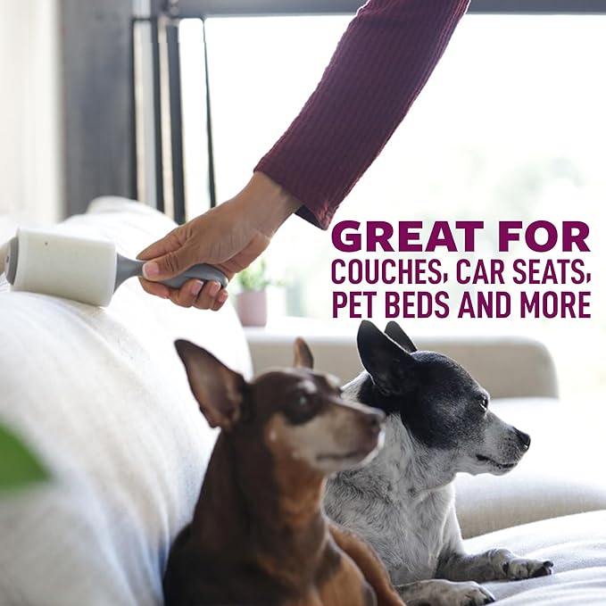 Scotch-Brite Pet Hair Pickup Extra Sticky Lint Roller, Designed for Removing Fur + Fluff on Couches, Clothes, Dog and Cat Beds, & More, 8 Pack, 140 Easy-Tear Adhesive Sheets Total