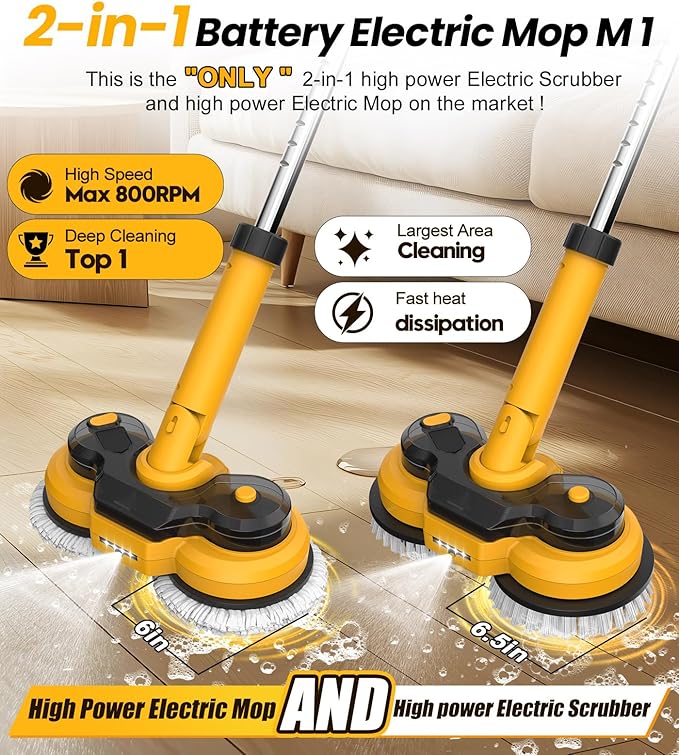 Qimedo Electric Mop M1 Pads,Replacement Pad for Electric Spin Mop,Cordless Electric Mop Replacement Pad for qimedo,VMAI,eous,iDOO,OGORI,KACTOR,latumab,Bissell