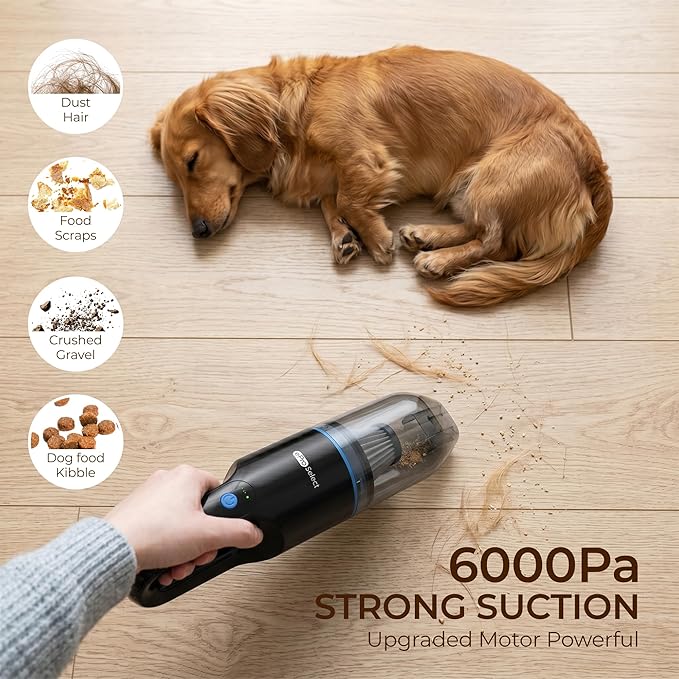 Mini Crumb Vacuum 10000Pa Brushless Motor Rechargeable Cordless Handheld Vacuum, Lightweight Portable Cleaner for Home Car Office Keyboard Sofa Furniture Pet Hair Dust Debris Crevices Tight Spaces